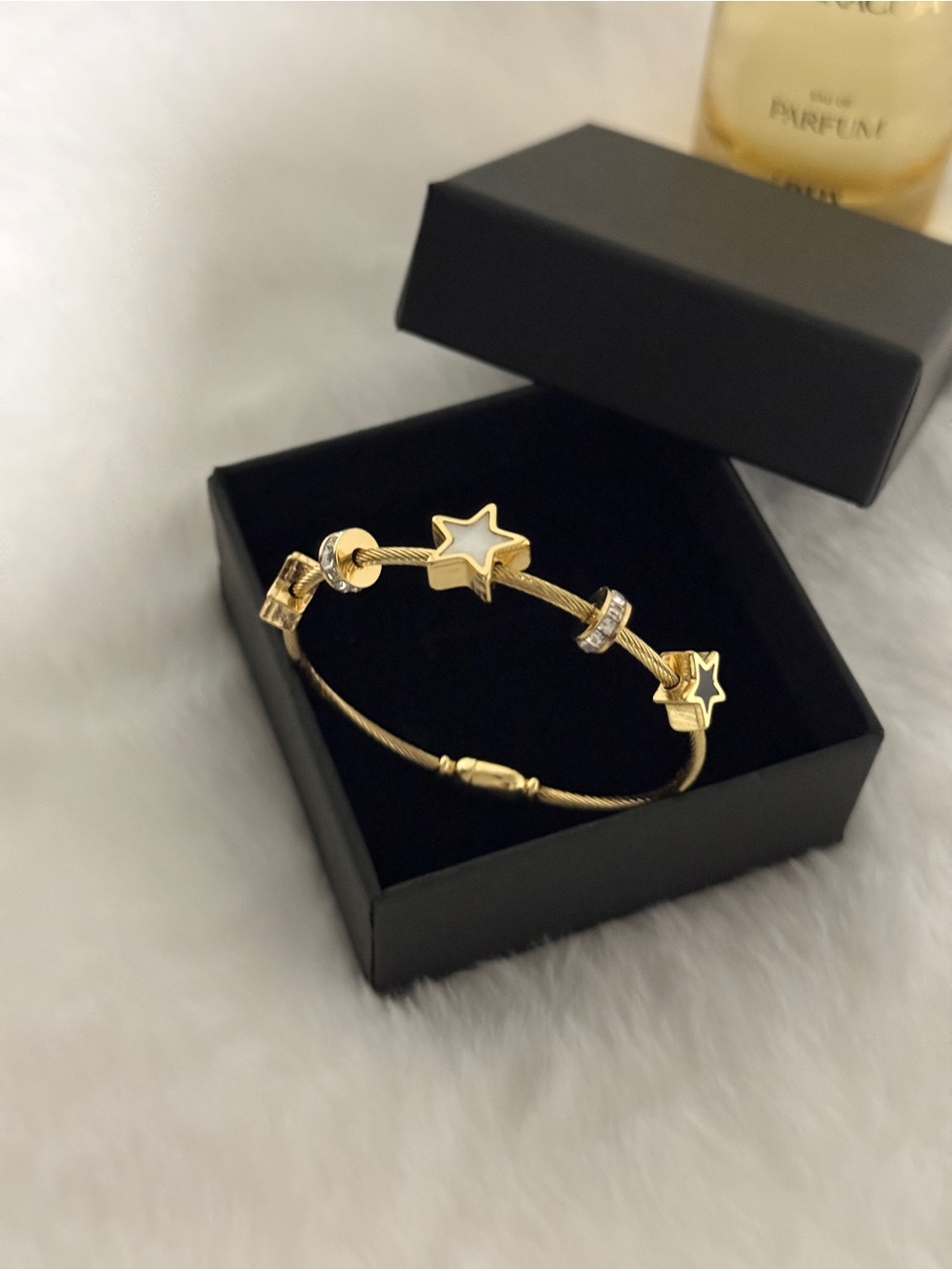 Gold Star Charm Bangle Bracelet - Women Jewelry